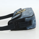 Salvatore Ferragamo Gancini Shoulder Bag Canvas Blue Gold Auth bs31443-3