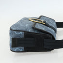 Salvatore Ferragamo Gancini Shoulder Bag Canvas Blue Gold Auth bs31443-4