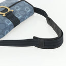 Salvatore Ferragamo Gancini Shoulder Bag Canvas Blue Gold Auth bs31443-7