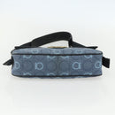 Salvatore Ferragamo Gancini Shoulder Bag Canvas Blue Gold Auth bs31443-5