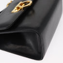 Salvatore Ferragamo Gancini Shoulder Bag Leather Black Gold Auth bs31444-10
