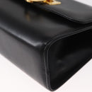 Salvatore Ferragamo Gancini Shoulder Bag Leather Black Gold Auth bs31444-11