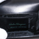 Salvatore Ferragamo Gancini Shoulder Bag Leather Black Gold Auth bs31444-16