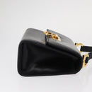 Salvatore Ferragamo Gancini Shoulder Bag Leather Black Gold Auth bs31444-4