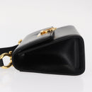 Salvatore Ferragamo Gancini Shoulder Bag Leather Black Gold Auth bs31444-5