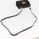 Salvatore Ferragamo Gancini Shoulder Bag Leather Black Gold Auth bs31444-7