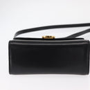 Salvatore Ferragamo Gancini Shoulder Bag Leather Black Gold Auth bs31444-9