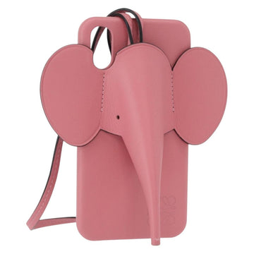 LOEWE iPhone Case Leather Pink Auth bs31447