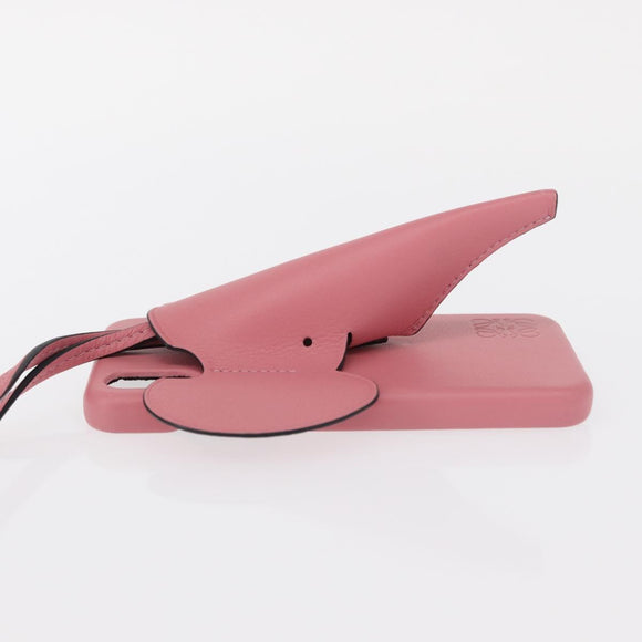 LOEWE iPhone Case Leather Pink Auth bs31447