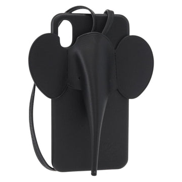 LOEWE iPhone Case Leather Black Auth bs31448