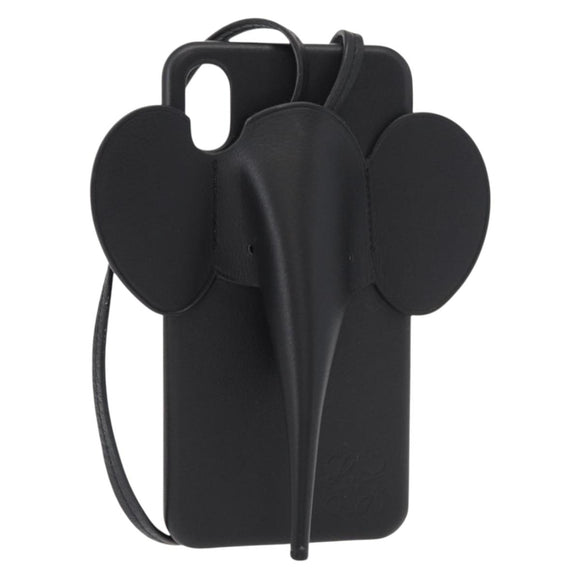 LOEWE iPhone Case Leather Black Auth bs31448