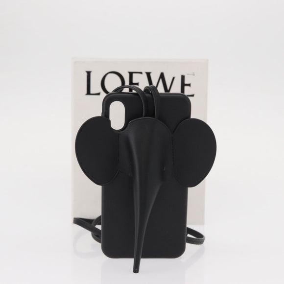 LOEWE iPhone Case Leather Black Auth bs31448