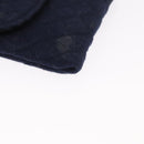 CHANEL Mini Matelasse Chain Pouch Cotton Navy Gold CC Auth bs31449-14