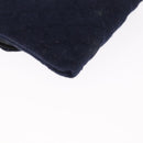 CHANEL Mini Matelasse Chain Pouch Cotton Navy Gold CC Auth bs31449-16