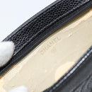 CHANEL Pouch Caviar Skin Black Gold CC Auth bs31451-13