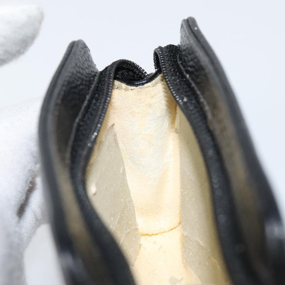 CHANEL Pouch Caviar Skin Black Gold CC Auth bs31451