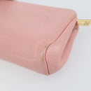 CHANEL COCO Mark Pouch Caviar Skin Pink Gold CC Auth bs31452-10