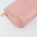 CHANEL COCO Mark Pouch Caviar Skin Pink Gold CC Auth bs31452-9