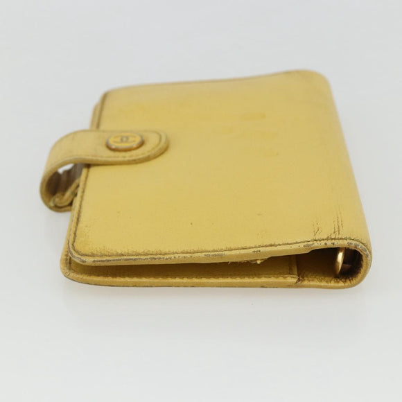 CHANEL Agenda Day Planner Cover Caviar Skin Yellow Gold CC Auth bs31454