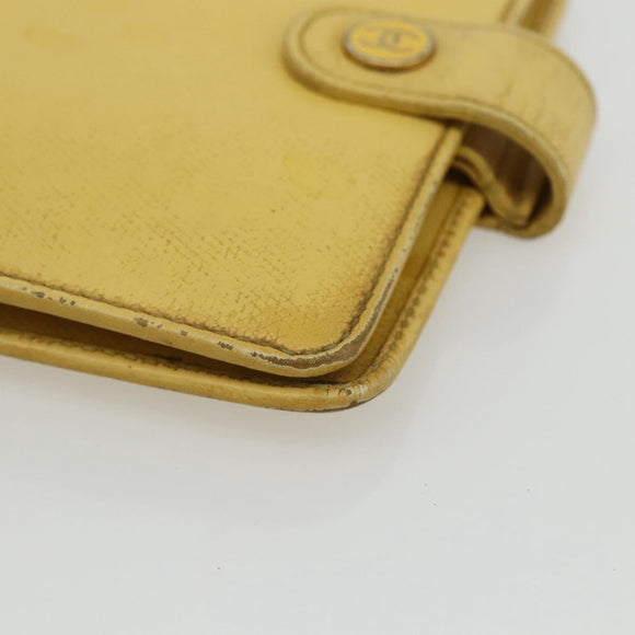 CHANEL Agenda Day Planner Cover Caviar Skin Yellow Gold CC Auth bs31454