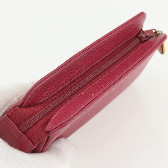 CHANEL Pouch Caviar Skin Pink Gold CC Auth bs31455