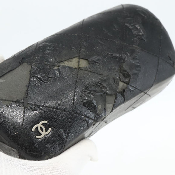 CHANEL Sunglasses plastic Black CC Auth bs31457