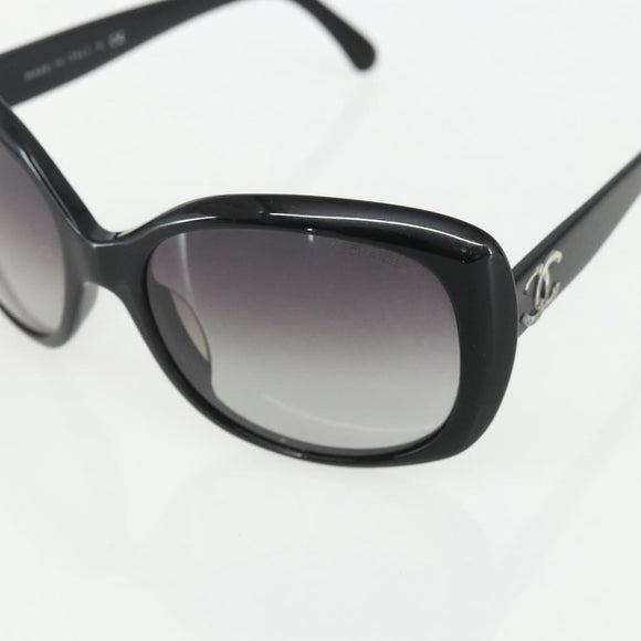 CHANEL Sunglasses plastic Black CC Auth bs31457