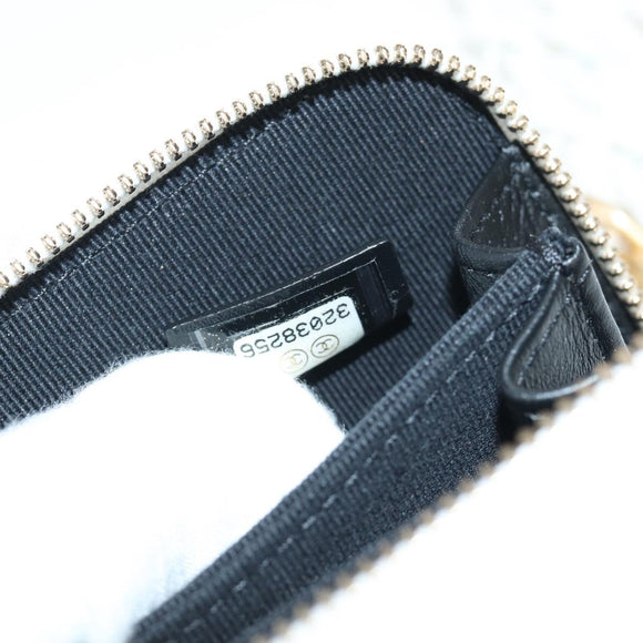 CHANEL Matelasse Chain Shoulder Bag Lamb Skin White Gold CC Auth bs31458SAV