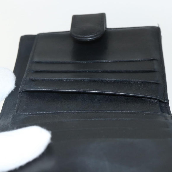 CHANEL Bifold Wallet Caviar Skin Black Gold CC Auth bs31459