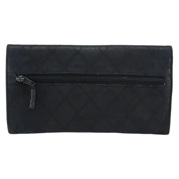 CHANEL Bicolore Long Wallet Lamb Skin Black Silver CC Auth bs31462 - 0
