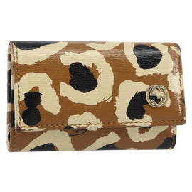 GUCCI Key Case Leather Brown Gold 354499 Auth bs31463