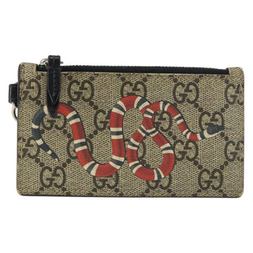 GUCCI GG Supreme Snake Coin Purse PVC Beige Silver Auth bs31464 - 0