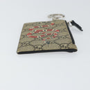 GUCCI GG Supreme Snake Coin Purse PVC Beige Silver Auth bs31464-4