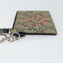 GUCCI GG Supreme Snake Coin Purse PVC Beige Silver Auth bs31464-5