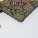GUCCI GG Supreme Snake Coin Purse PVC Beige Silver Auth bs31464-9