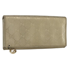 GUCCI GG implementation Long Wallet PVC Gold 224262 Auth bs31465