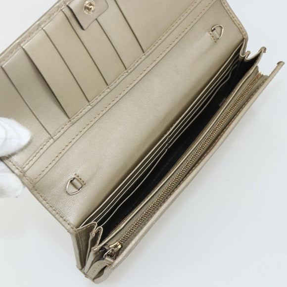 GUCCI GG implementation Long Wallet PVC Gold 224262 Auth bs31465