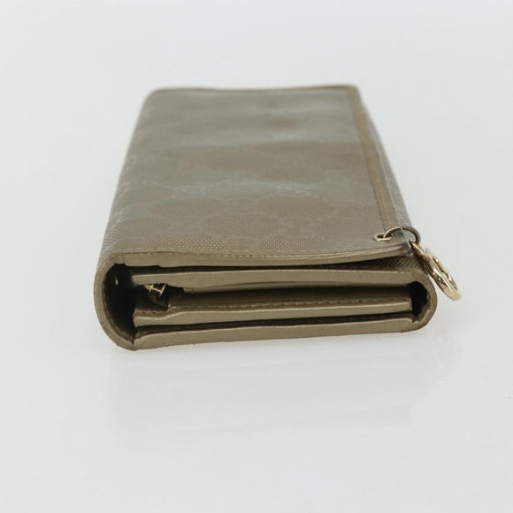 GUCCI GG implementation Long Wallet PVC Gold 224262 Auth bs31465