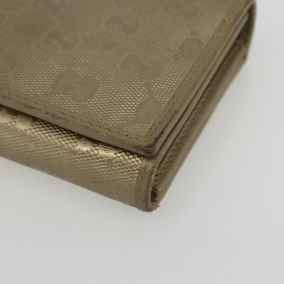 GUCCI GG implementation Long Wallet PVC Gold 224262 Auth bs31465