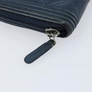 CHANEL Boy Chanel Long Wallet Lamb Skin Navy Silver CC Auth bs31466-8