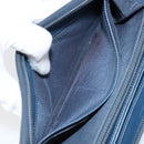 CHANEL Boy Chanel Long Wallet Lamb Skin Navy Silver CC Auth bs31466-10