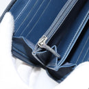 CHANEL Boy Chanel Long Wallet Lamb Skin Navy Silver CC Auth bs31466-20