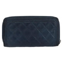 CHANEL Boy Chanel Long Wallet Lamb Skin Navy Silver CC Auth bs31466-2