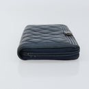 CHANEL Boy Chanel Long Wallet Lamb Skin Navy Silver CC Auth bs31466-3