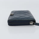 CHANEL Boy Chanel Long Wallet Lamb Skin Navy Silver CC Auth bs31466-4