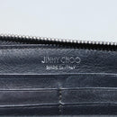 Jimmy Choo Studs Long Wallet Leather Black Silver Auth bs31467-12