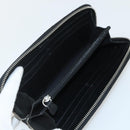 Jimmy Choo Studs Long Wallet Leather Black Silver Auth bs31467-9