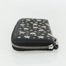 Jimmy Choo Studs Long Wallet Leather Black Silver Auth bs31467-3