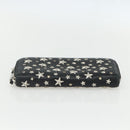Jimmy Choo Studs Long Wallet Leather Black Silver Auth bs31467-6