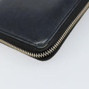 SAINT LAURENT Long Wallet Leather Black Gold Auth bs31468-11
